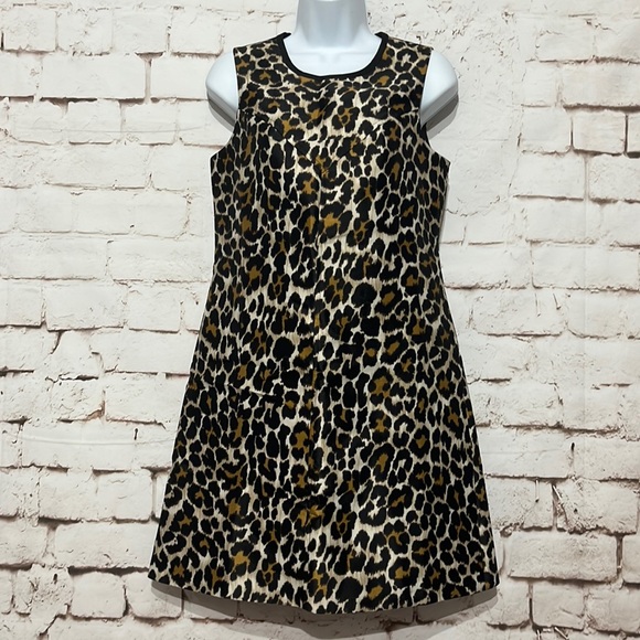 🆕J. Crew Leopard Shift Dress, Size 2 - Picture 4 of 10